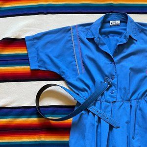 Willi of California Vintage Rockabilly 80s Shirt Dress with Matching Belt L-XXL